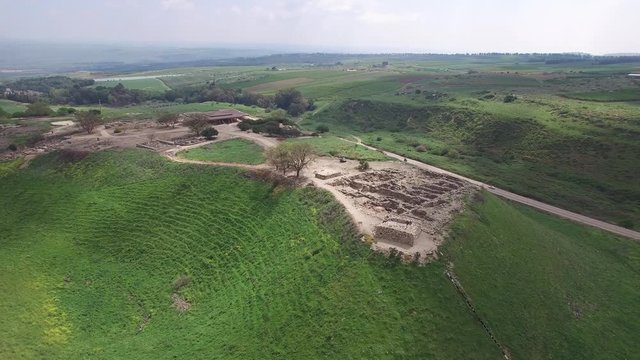 Flying around Tel Hazor National Park. Israel. DJI-0001-02