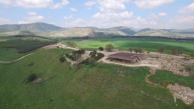 Flying around Tel Hazor National Park. Israel. DJI-0001-08