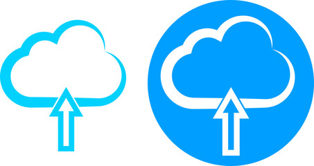 cloud upload logo, upload icon in light stile