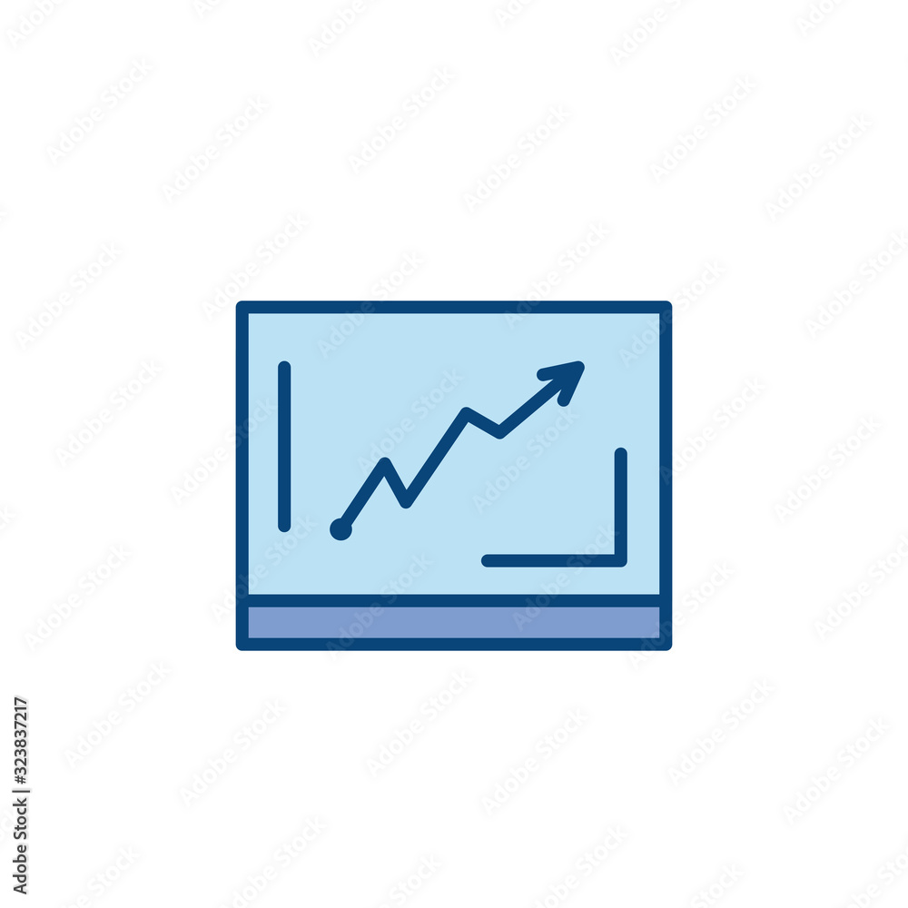 Poster Isolated workflow board line and fill style icon vector design