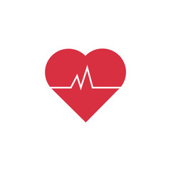 Heart beat icon with love symbol and waves eps10. Lorem Ipsum Illustration design