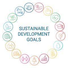 Icons Set .Sustainable Development Goals. 