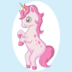 Cute kawaii unicorn pony cartoon