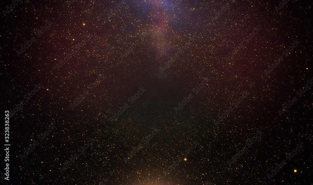 Wall mural abstract retro 1920 style vintage background of flickering gold tone particles and light flare