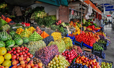 Vegetables and fruits in the market