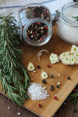 spices on a cutting board