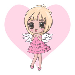 Cute little angel girl character