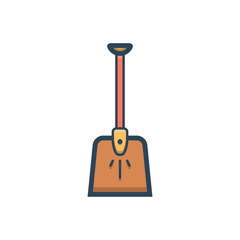 Color illustration icon for spade shovel 