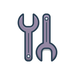 Color illustration icon for spanner wrench 