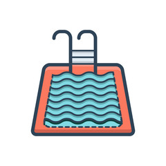 Color illustration icon for swimming pool 