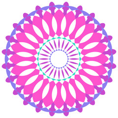Mandala pattern design in pink and purple