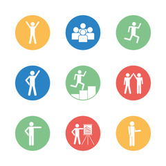 Isolated avatars block silhouette style icon set vector design