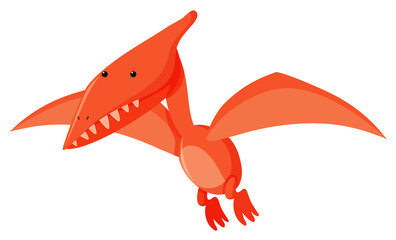 Single picture of orange pteranodon flying © brgfx
