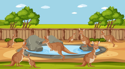 Fototapeta na wymiar Scene with wild animals in the zoo at day time