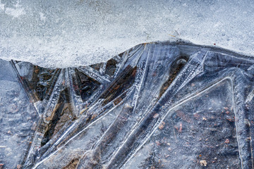 Snow and ice pattern up close