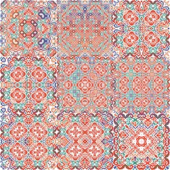 Decorative color in the traditional ceramic tiles.