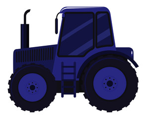 Single picture of dark blue tractor