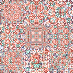 Decorative color in the traditional ceramic tiles.