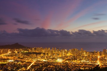 waikiki night view honolulu hawaii
