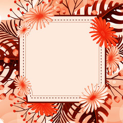 Background design with orange flowers