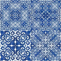 Decorative color in the traditional ceramic tiles.