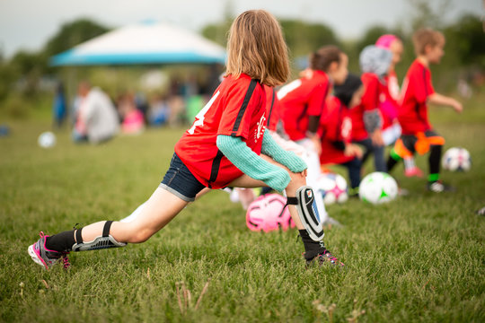 straching before soccer game
