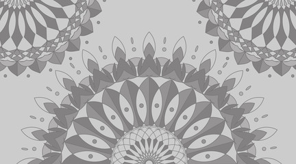 Mandala pattern design in gray color