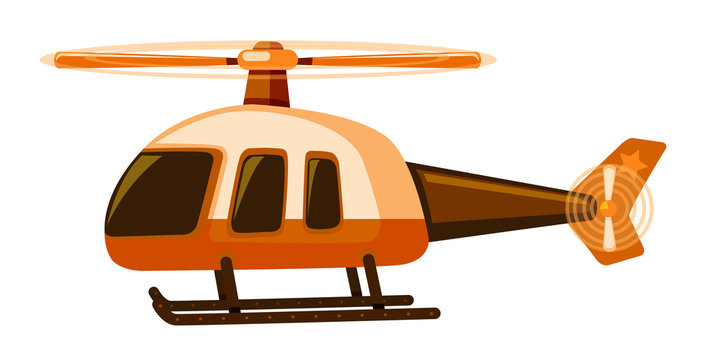 Isolated helicopter in orange color