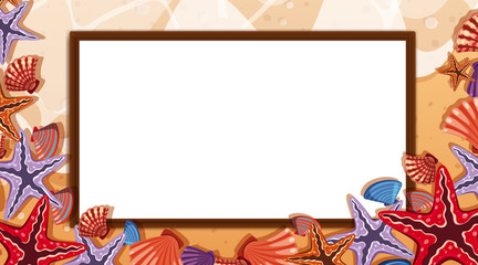 Border template with beach theme in background