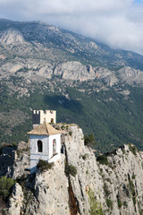 Fototapeta na wymiar Breathtaking view to the mountain castle Guadalest in winter, Spain