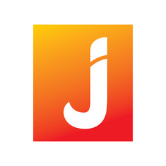 bright color square letter j logo design