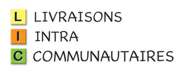 LIC initials in colored 3d cubes with meaning in french language
