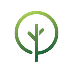 modern green nature circle tree logo design