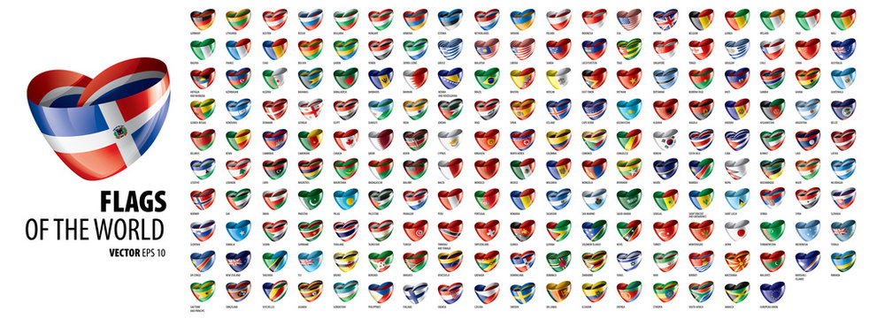 National flags of the countries. Vector illustration on white background