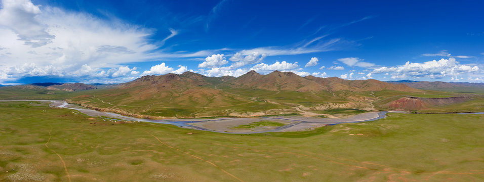 Aerial View Of Orkhon Valley Mongolia