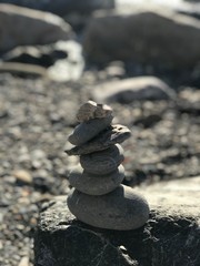 stack of stones on the beach