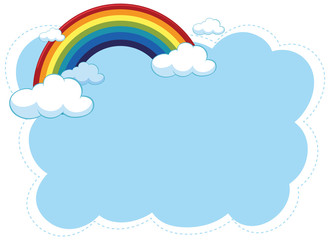 Frame design with colorful rainbow in the sky background