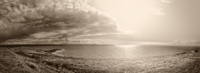 Panoramic landscape in the south west of Ireland