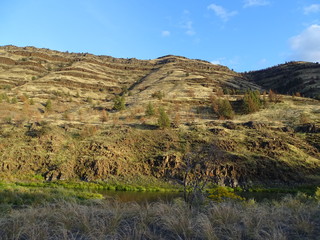 landscape with mountains and blue sky