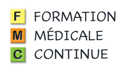 FMC initials in colored 3d cubes with meaning in french language