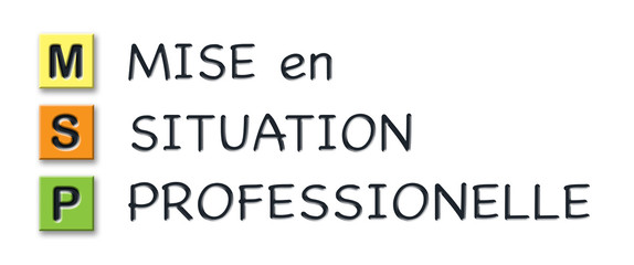 MSP initials in colored 3d cubes with meaning in french language
