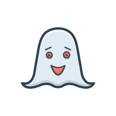 Color illustration icon for ghost spooky