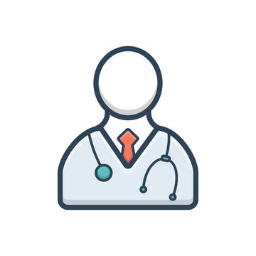 recommend clip art: Color illustration icon for doctor physician 