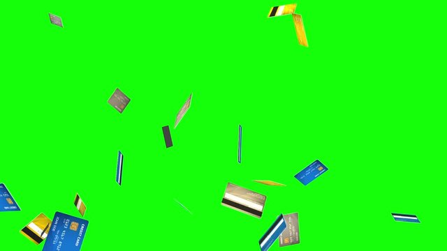 credit card particle green screen loop animation