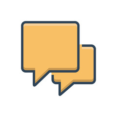 Naklejka premium Color illustration icon for chat conversation 