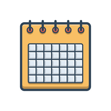 recommend clip art: Color illustration icon for calendar agenda 