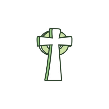 Isolated cross of saint patrcks day line style icon vector design