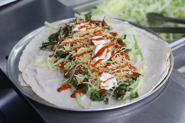 kebab wrap with vegetables