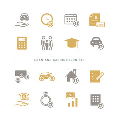 LOAN AND CASHING ICON SET