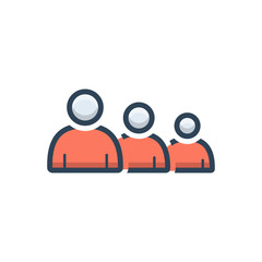 Color illustration icon for follow follower 